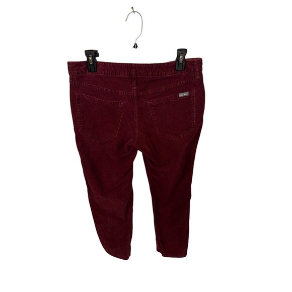 Eddie Bauer Womens Burgundy Corduroy Pants Size P6 Slim Fit - Picture 3 of 10